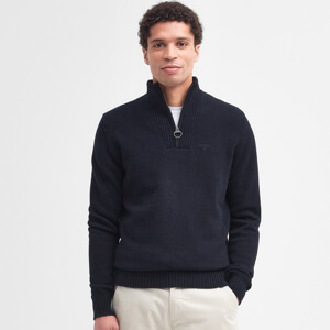 Barbour Essential Navy Half Zip Sweater